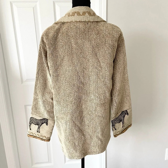 Vintage  Villa Factory Western Zebra Print Woven Tapestry Jacket - Picture 3 of 16
